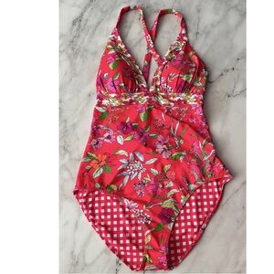 Tommy Bahama Floral Red One Piece Swimsuit